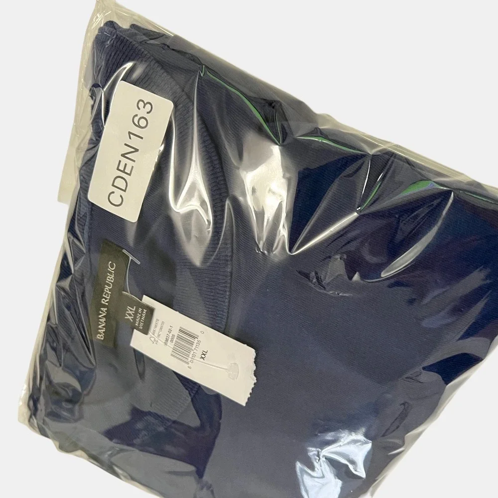 Banana Republic Men Heavyweight Cotton XXL Crewneck Shirt Blue Relaxed Fit NWT
